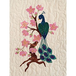 Peacock & Cherry Blossom Applique Pattern