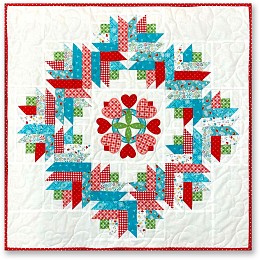 Hearts in the Log Cabin Wreath Quilt Pattern