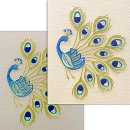Pam's Peacock Hand Embroidery Panel