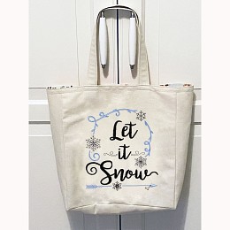 Let It Snow Embroidered Canvas Tote Bag
