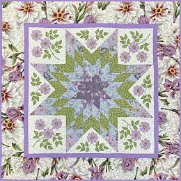 Floral Lone Star Quilt Pattern