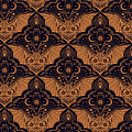 Orange Floral Bat Cotton Fabric - 50cm