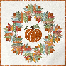 Pumpkin Log Cabin Wreath Quilt Kit